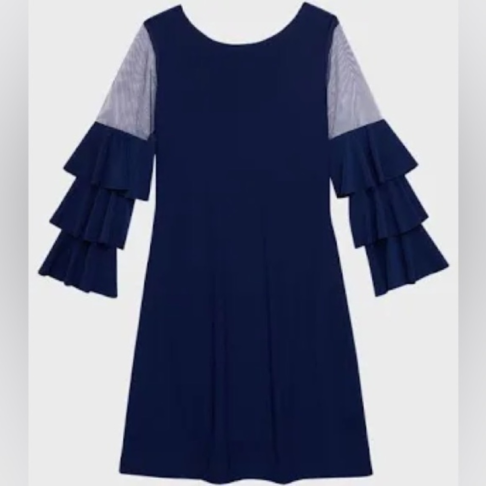 Girls Un Deux Trois Tiered Sleeve Dress - Size 16